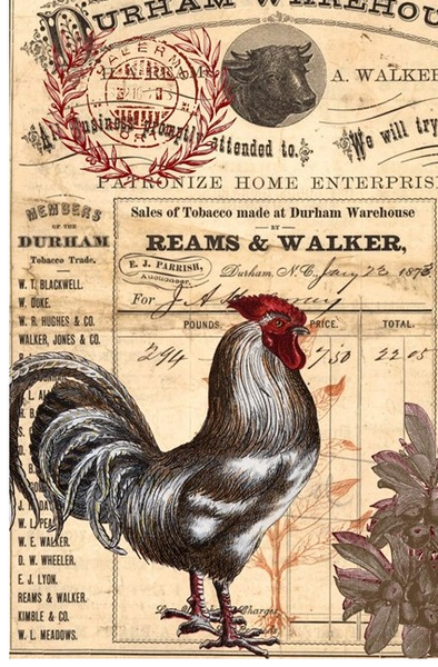 RED ROOSTER ROCYCLED DECOUPAGE TISSUE PAPER