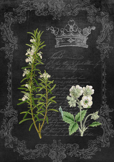 DECOUPAGE QUEEN DECOUPAGE PAPER - ROSEMARY AND WILDFLOWERS CROWN 029