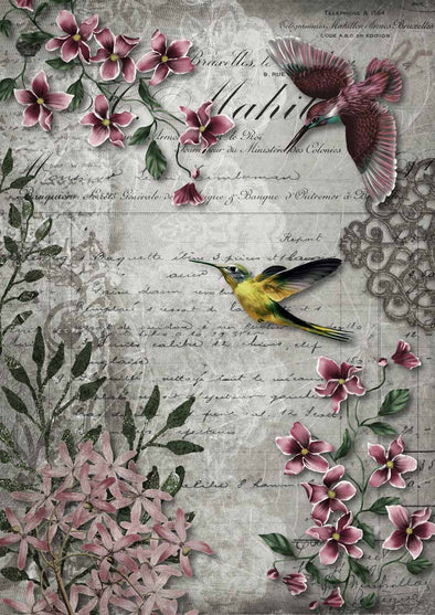 DECOUPAGE QUEEN DECOUPAGE PAPERS - HUMMINGBIRD SONG 0119