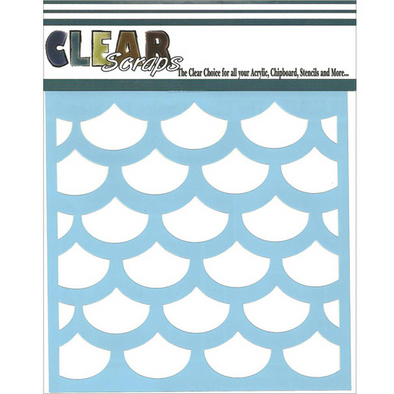 STENCIL CLEAR SCRAP FISH SCALE 12 x 12