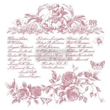 REDESIGN PRIMA CLEAR ALIGNED DÉCOR STAMPS - FLORAL SCRIPT