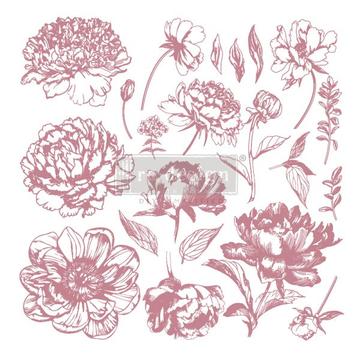 REDESIGN PRIMA CLEAR ALIGNED DÉCOR STAMPS - LINEAR FLORAL